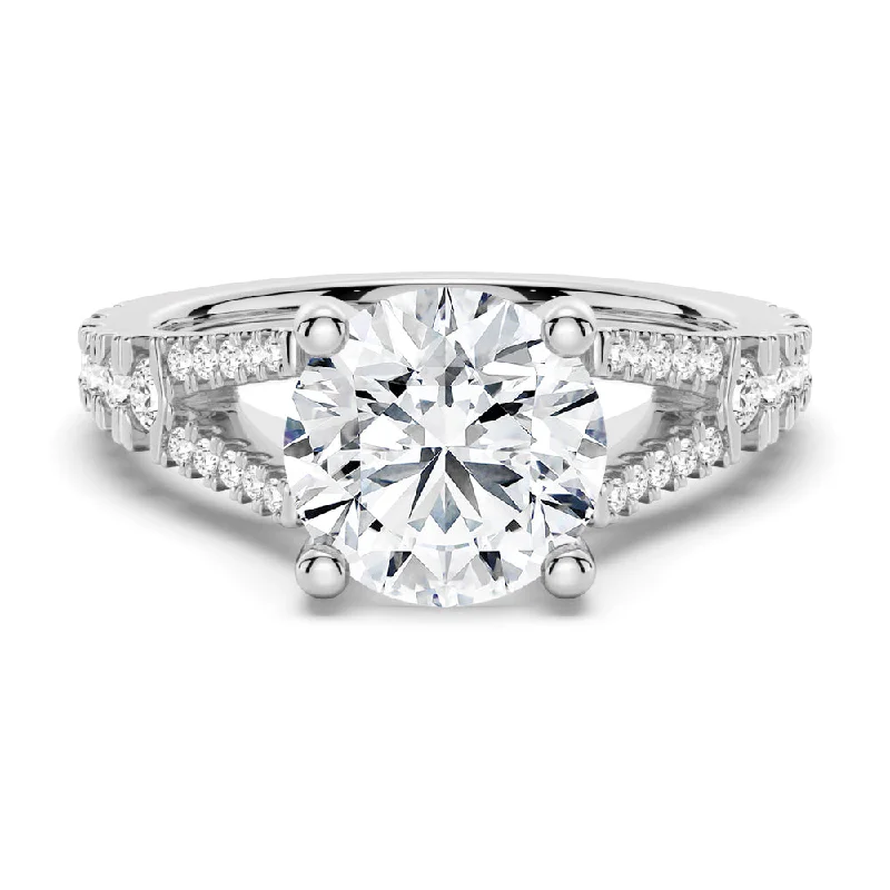 Round Cut Split-Shank Engagement Ring