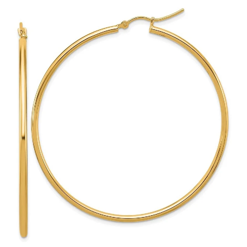 Curata 10k Yellow Gold Polished 58x2mm Classic Hoop Earrings