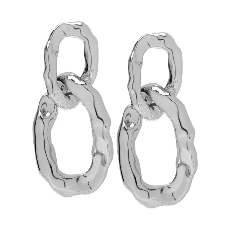 Victoria Townsend Silver Plated Double Hoop Drop Earrings