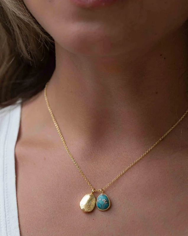 Copper Turquoise, Labradorite or Moonstone ~ Necklace ~ Gold plated 18k ~ MN112