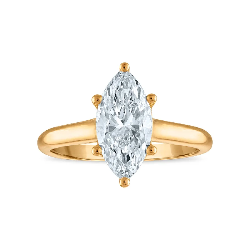 Red Hot Deal 2 CTW Marquise Lab Grown Diamond Solitaire Ring in 14KT Gold