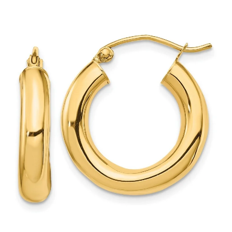 Curata 10k Yellow Gold Polished Tube Hoop Earrings - 21.38x19.82mm