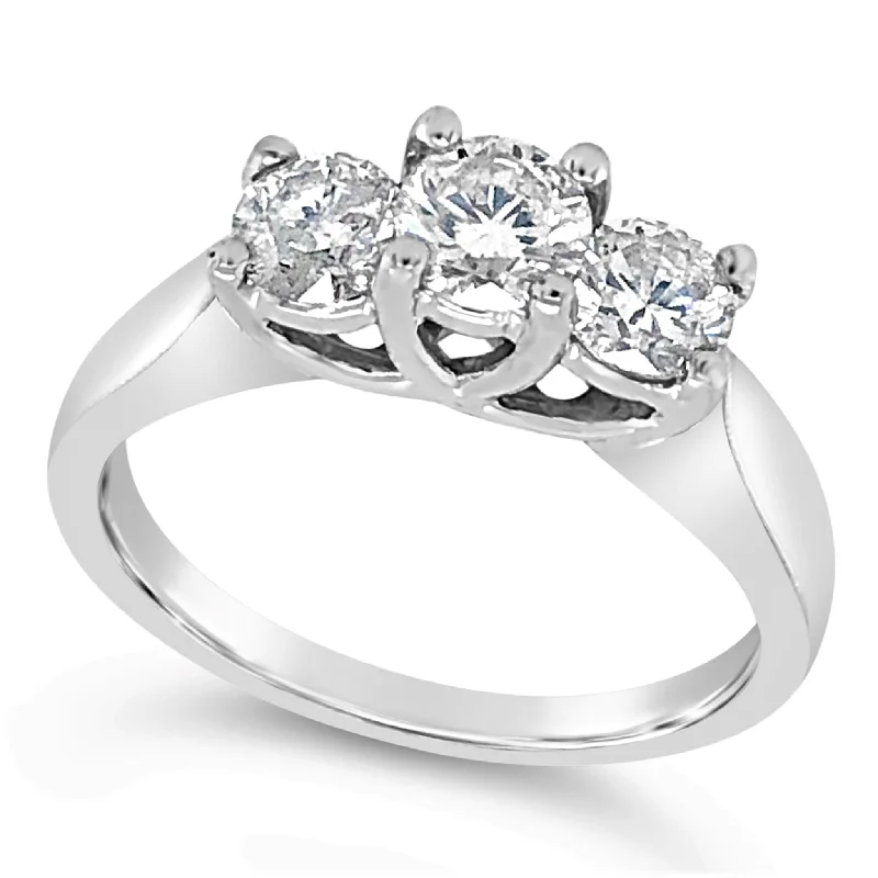 Three Stone Diamond Engagement Ring