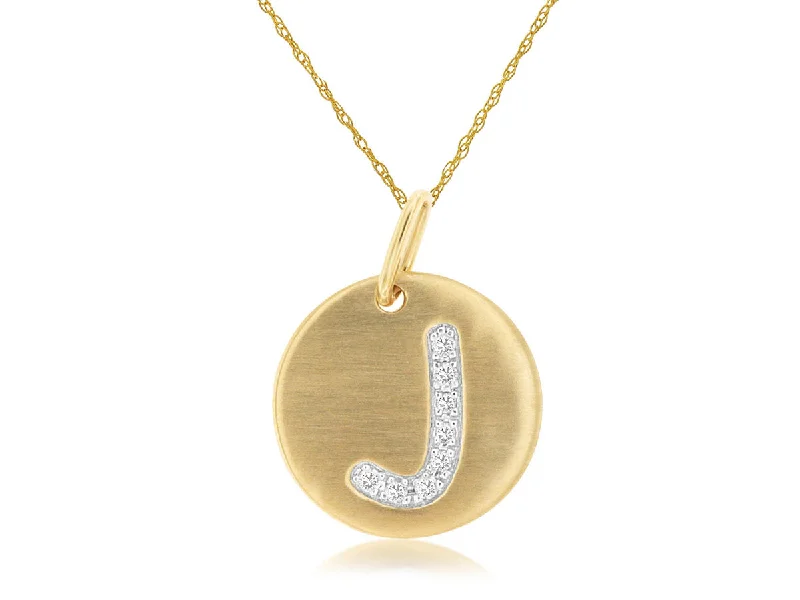 Diamond J Disc Pendant