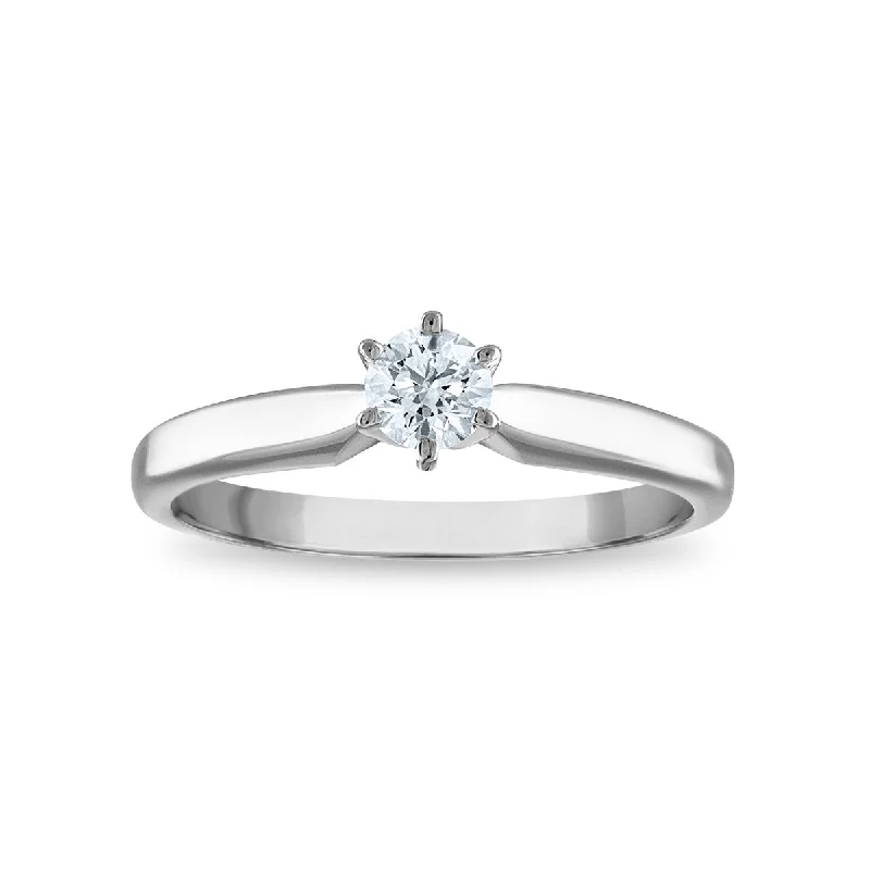 Signature Certificate EcoLove 1/3 CTW Round Lab Grown Diamond Solitaire Engagement Ring in 14KT White Gold