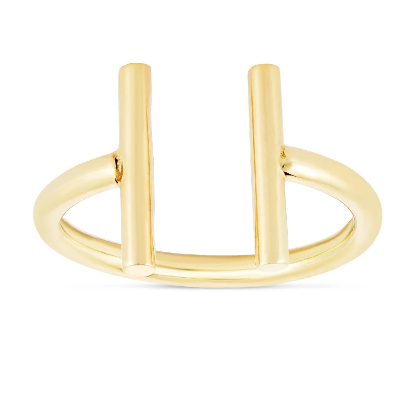 Double Open Bar Ring in 14KT Yellow Gold