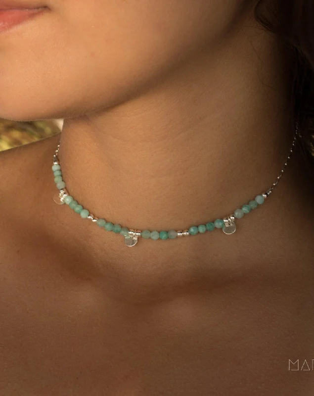 Amazonite Choker ~ Sterling Silver 925 or Gold Filled ~ MN020