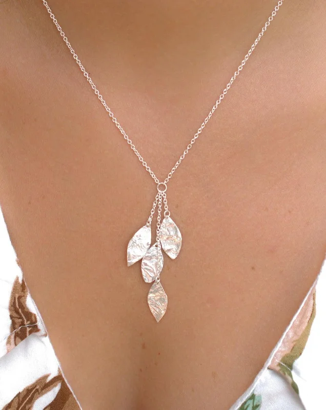 Leaf Y Necklace ~ Sterling Silver 925 ~ MN004