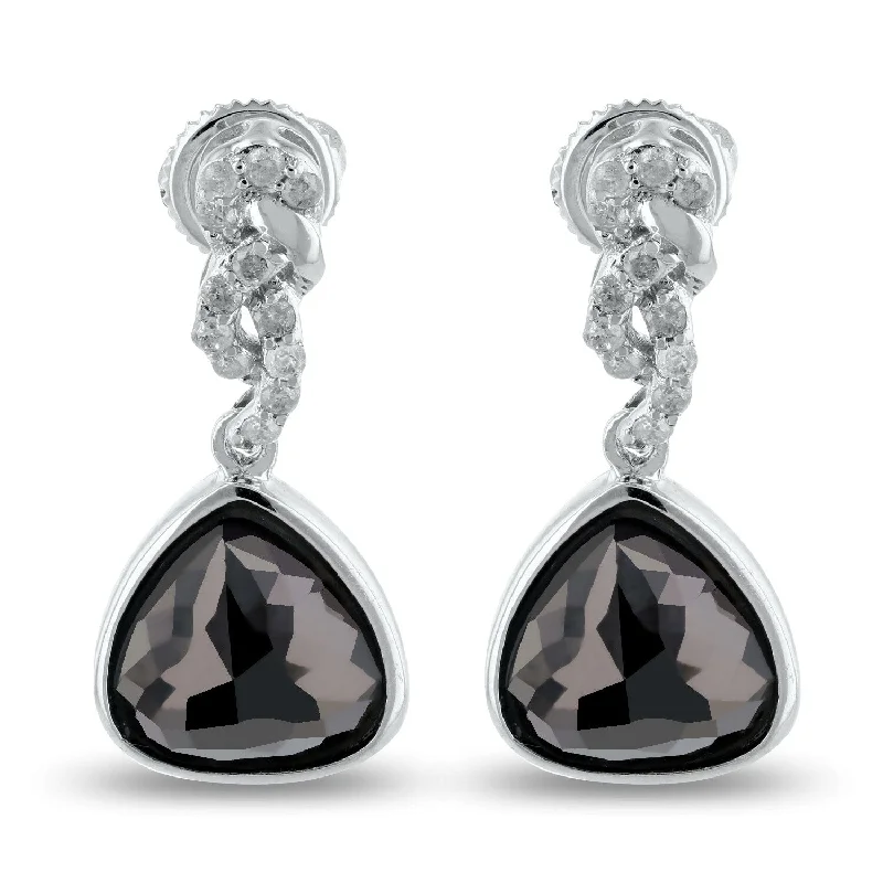 Auriya 14k White Gold 6ctw Fancy Black Diamond Dangle Earrings (H-J, SI2-I1)