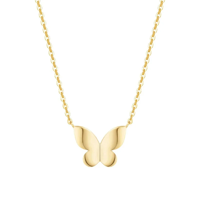 FANCIME "Dreamy Butterfly" 14K Yellow Gold Necklace