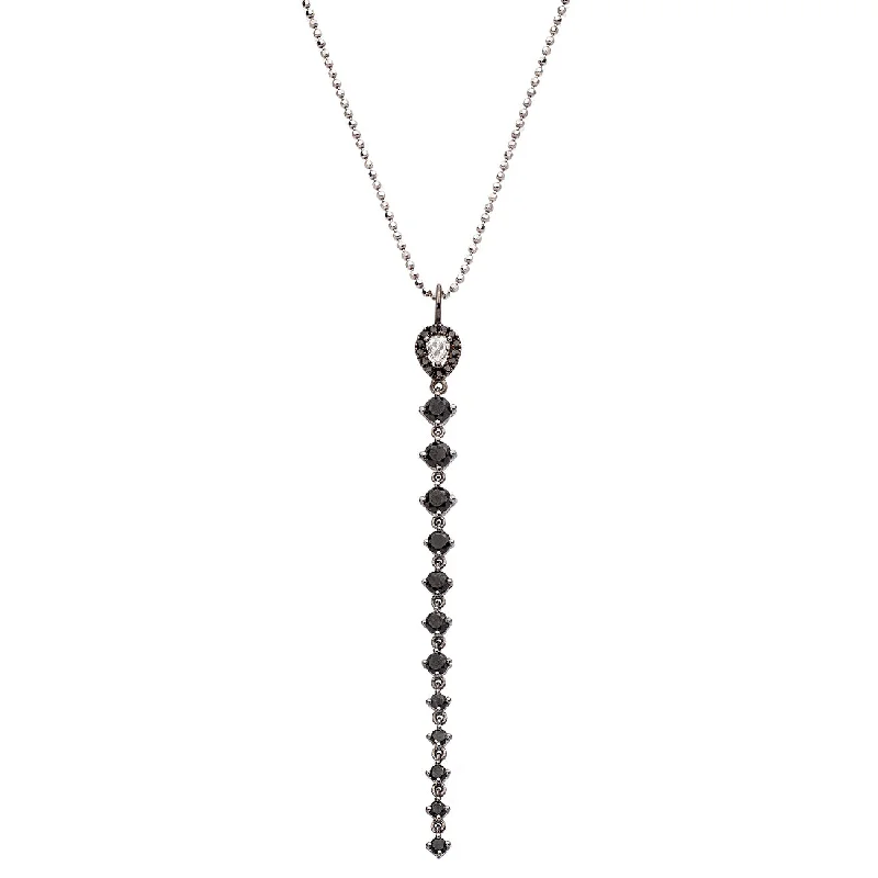 Leigh Pendant Silver Black Diamonds