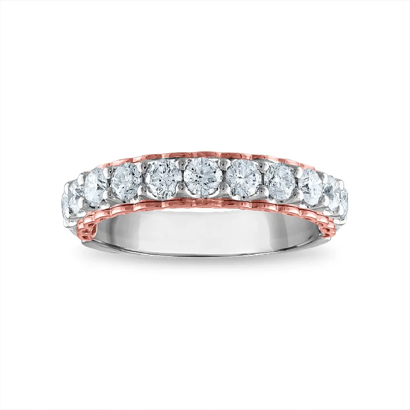 EcoLove 1 CTW Lab Grown Diamond Wedding Ring in 14KT White and Rose Gold