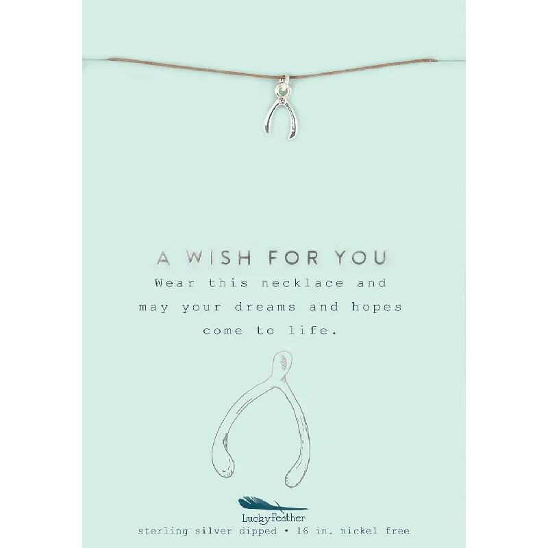 A Wish For You - Silver Wishbone Necklace