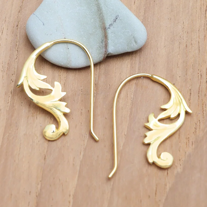 Novica Handmade Fairy Magic Gold-Plated Drop Earrings