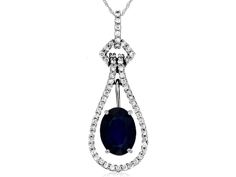 Open Frame Sapphire Necklace