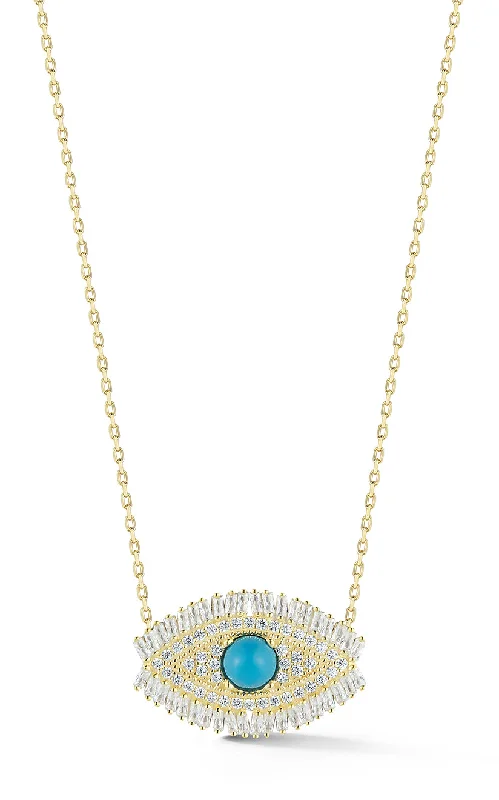 Baguette Evil Eye Necklace