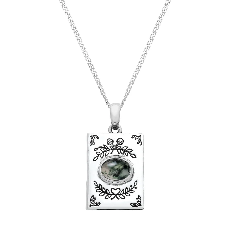 WOODLAND ALCHEMY - Moss Agate & Sterling Silver Locket