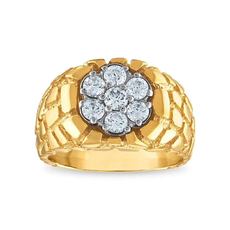 1 CTW Diamond Nugget Ring in 10KT Yellow Gold