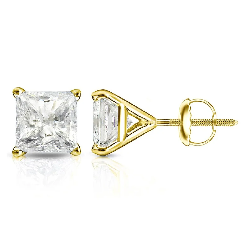 Auriya 3/4ctw Princess-cut Diamond Stud Earrings 14k Gold Martini-set