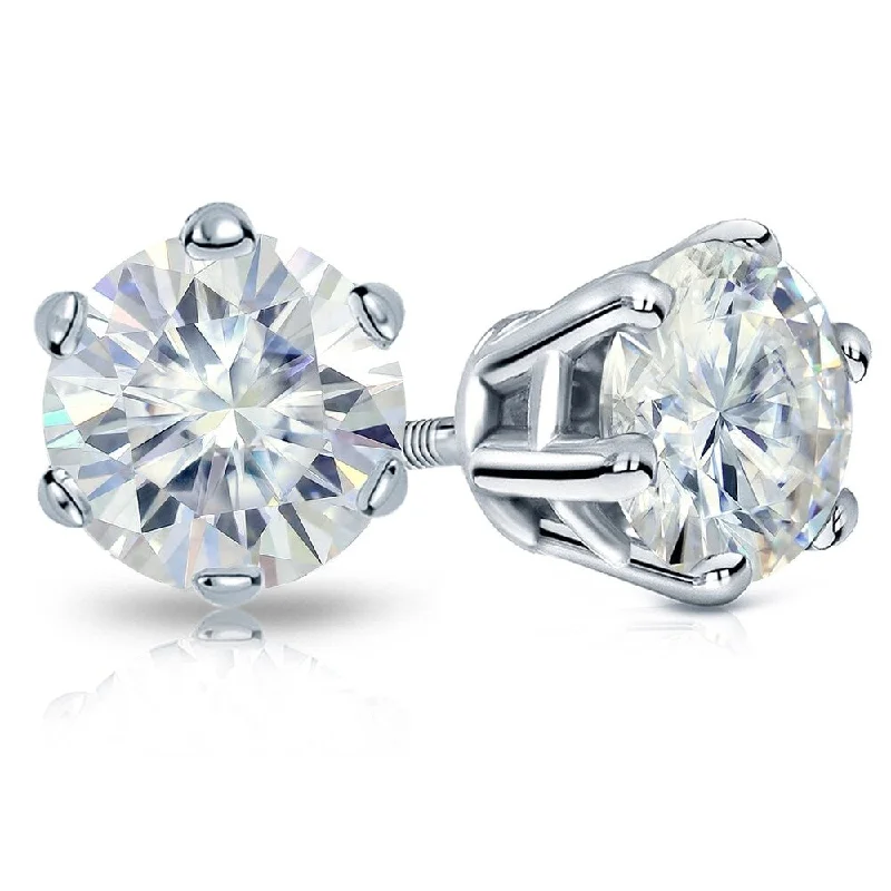 Auriya Platinum 6ctw Round Moissanite Stud Earrings