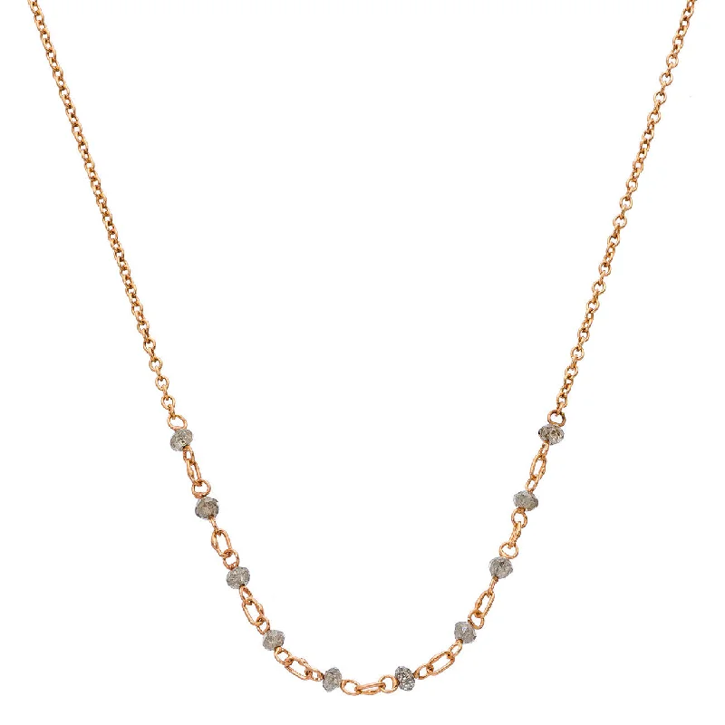 Lola Necklace 16" Rose Gold Champagne Diamond