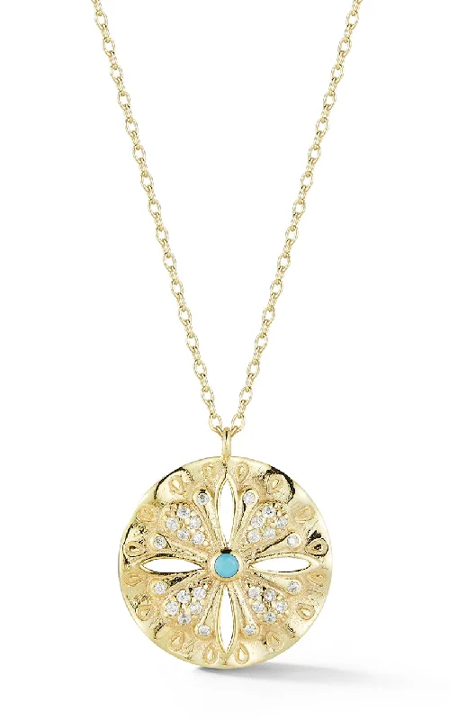 Turquoise Medallion Pendant Necklace