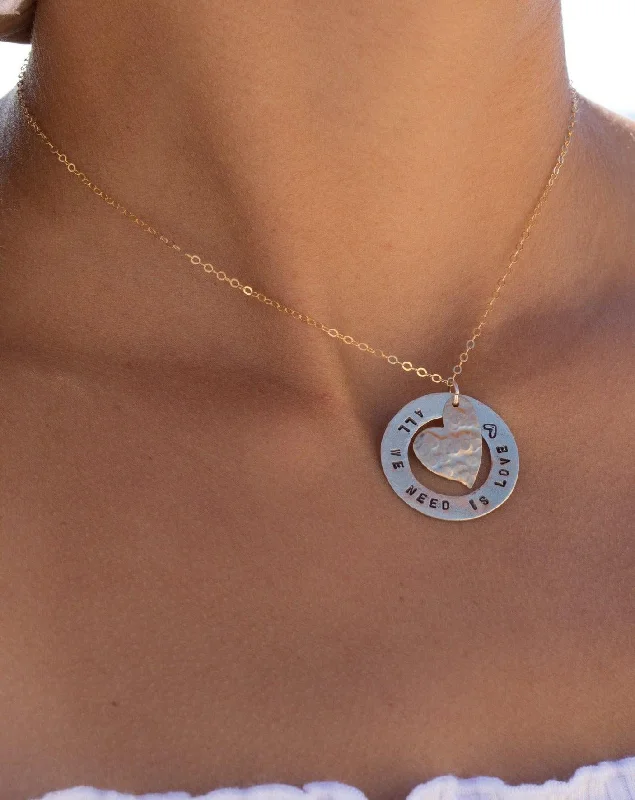 Hand Stamped Necklace ~ Sterling Silver 925 & Gold Filled~MN036