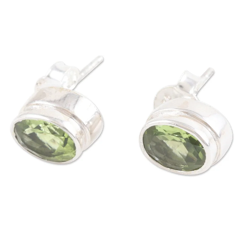 Novica Handmade Nature Duet Peridot Stud Earrings