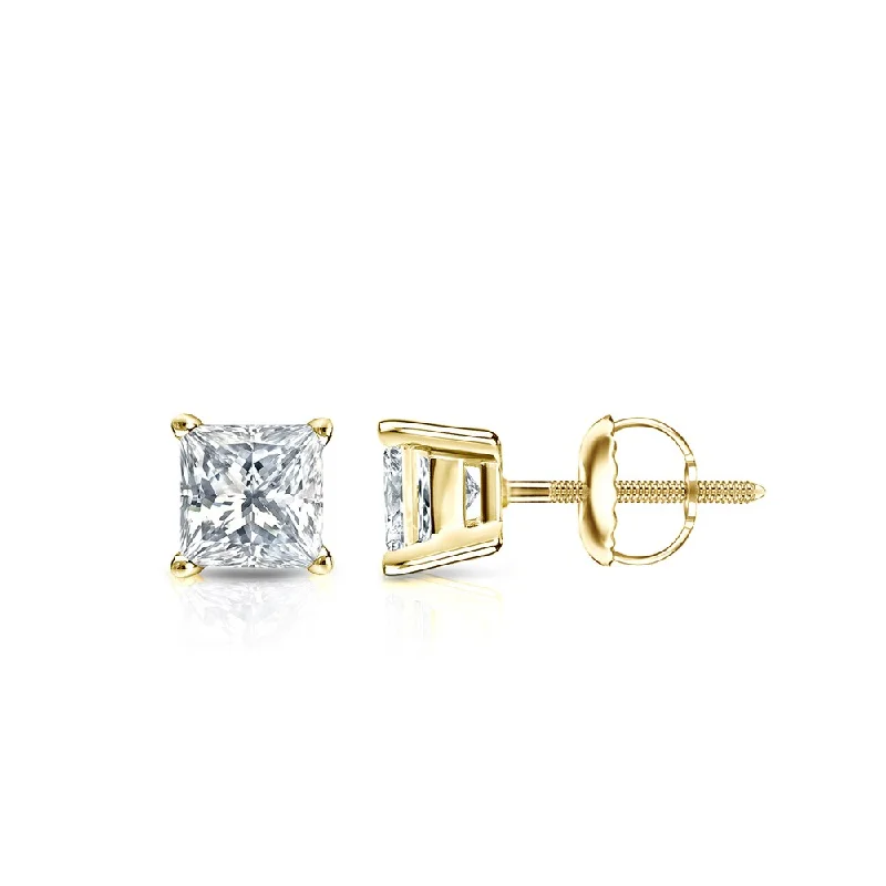 Auriya 1/2ctw Princess-cut Diamond Stud Earrings 14k Gold (I-J, SI2-SI3)