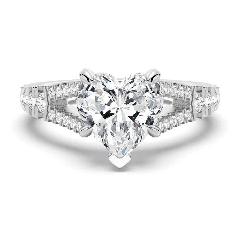 Heart Shaped Split-Shank Engagement Ring